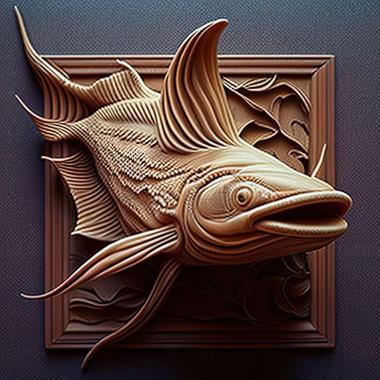 3D model Flat  nosed catfish fish (STL)